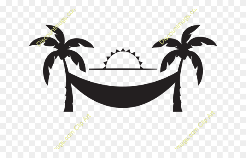 640x480 Hammock Clipart Medieval Palm Tree Silhouette Clip Art, Text, Accessories HD PNG Download