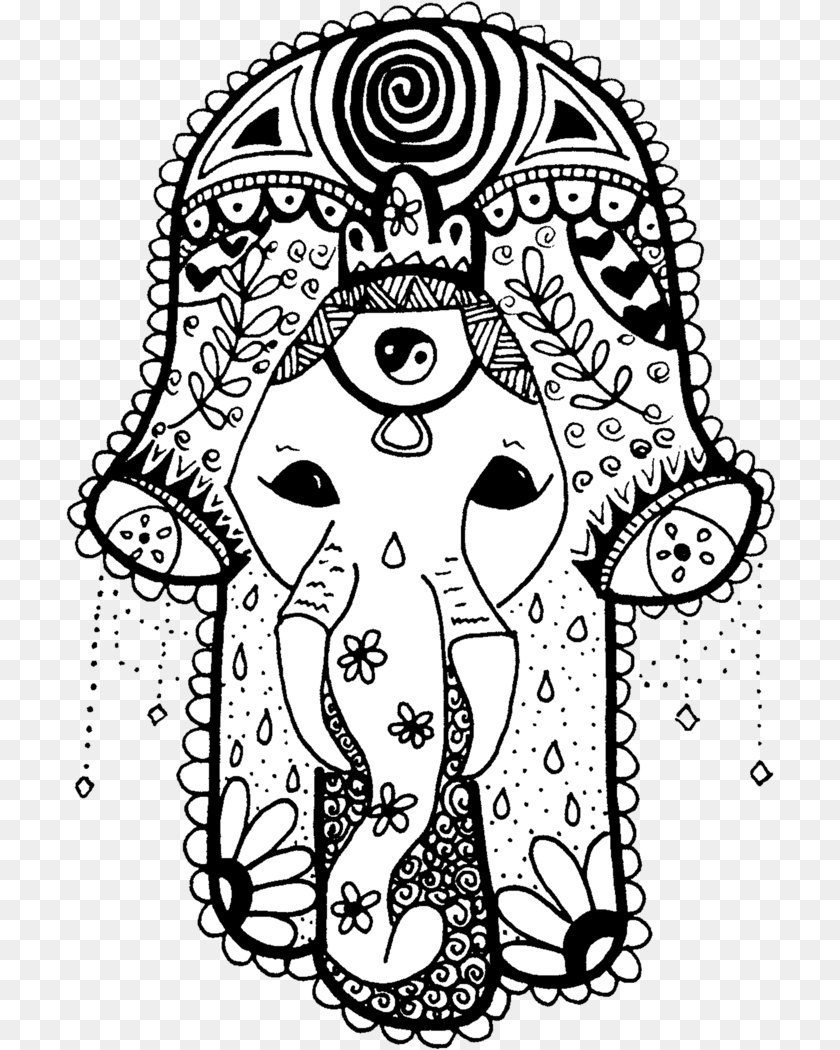 Hamsa Buda Download Sticker, Art, Doodle, Drawing, Adult Transparent PNG