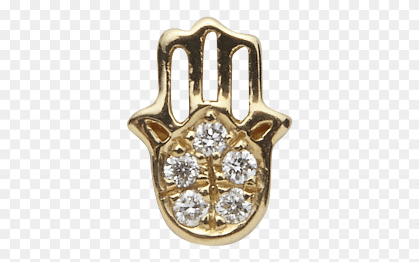 338x466 Hamsa Diamond Charm By Loquet Emblem, Locket, Pendant, Jewelry HD PNG Download