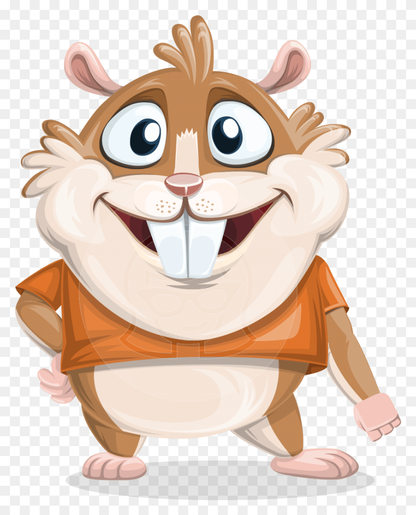 845x1061 Hamster Cartoon Vector Character Aka Bean Mcround Smile Animal Cartoon, Toy, Teeth, Mouth HD PNG Download