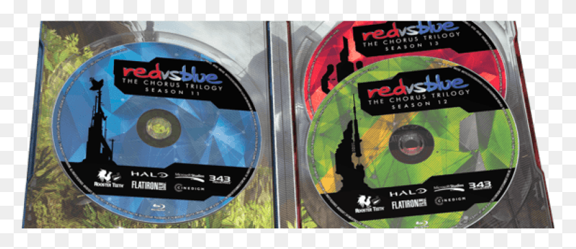 1544x601 Hanabee Entertainment Announces Its July 2016 Releases Red Vs Blue The Chorus Trilogy, Label, Text, Disk HD PNG Download