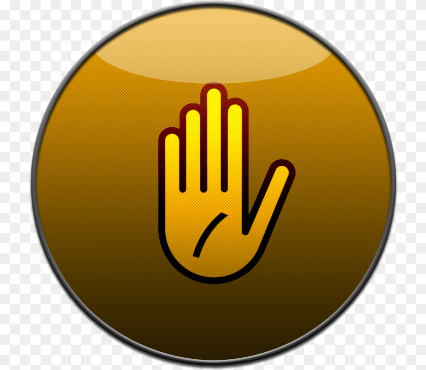 Hand Do Not Not To Do, Light, Gold, Logo, Disk Clipart PNG