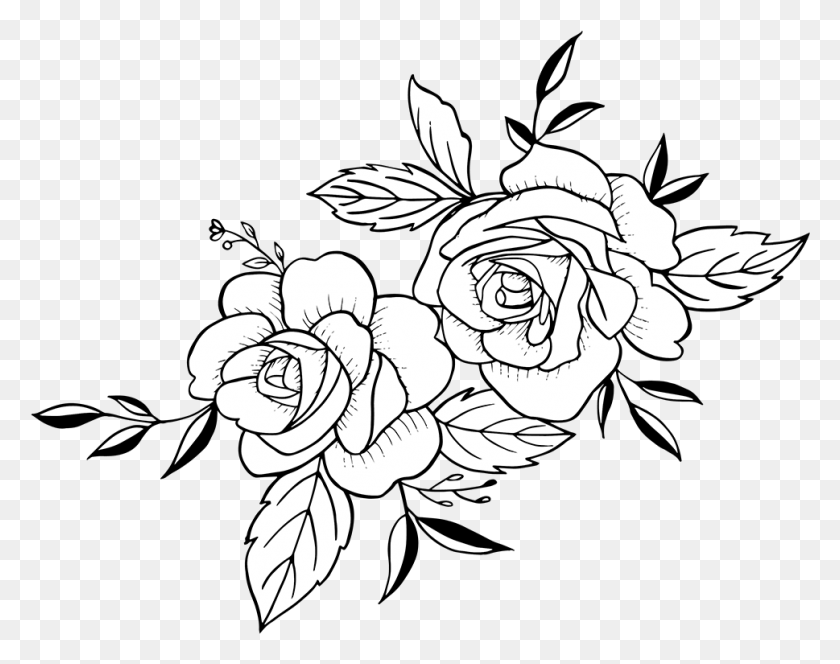 969x751 Hand Drawn Floral, Graphics, Floral Design HD PNG Download