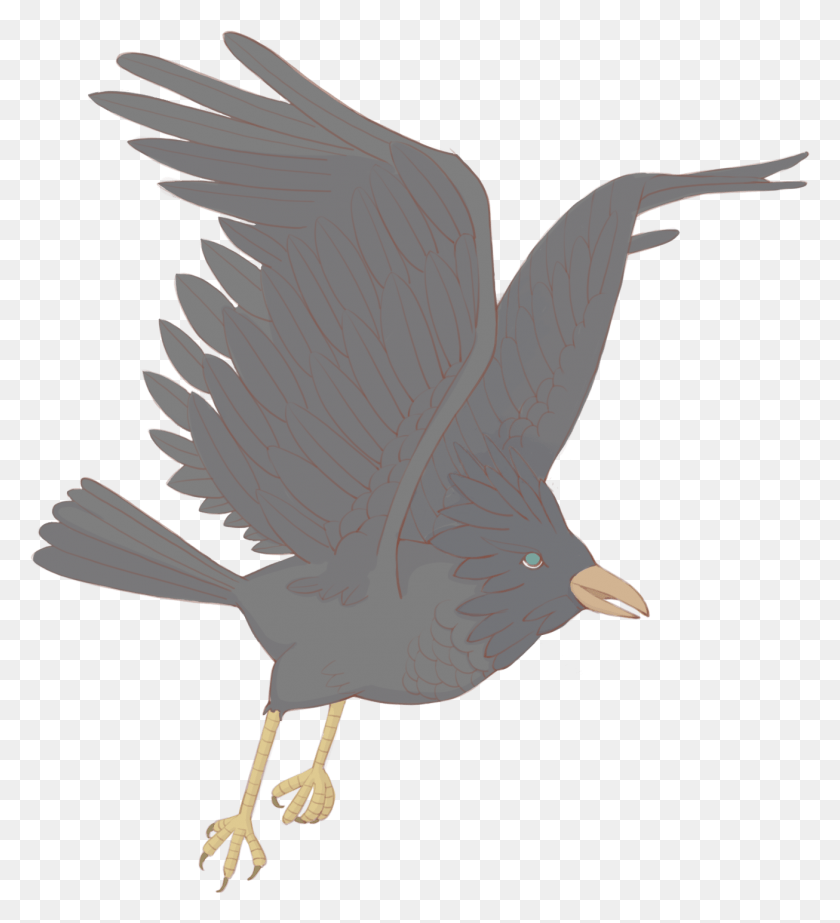1306x1445 Hand Drawn Grey Crow Bird And Psd V Qu, Animal, Beak, Fowl HD PNG Download