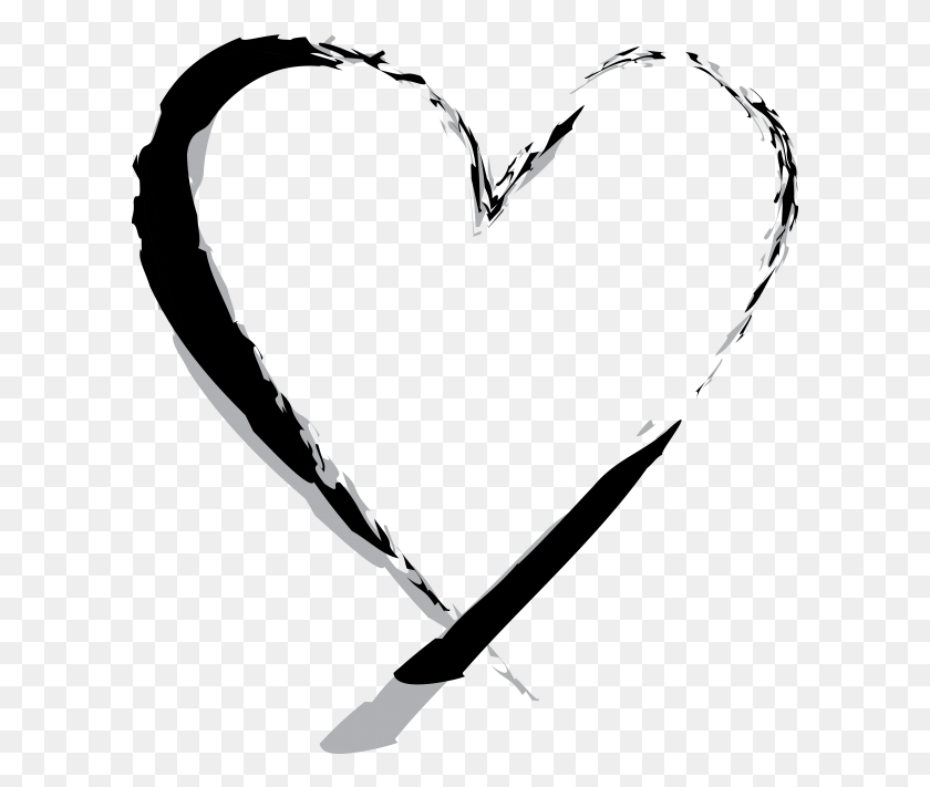 603x651 Hand Drawn Heart Heart, Bow, Heart, Weapon HD PNG Download