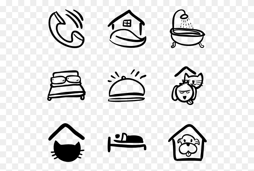 529x505 Hand Drawn Hotel Hand Drawn Travel Icons, Gray, World Of Warcraft HD PNG Download