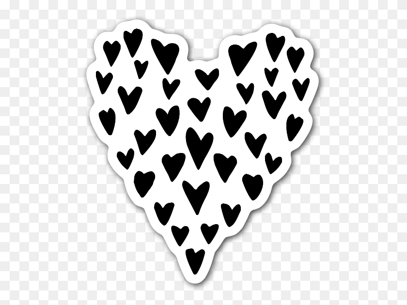 504x570 Hand Drawn Little Hearts To Make Up A Big Heart Sticker Heart, Seed, Grain, Produce HD PNG Download