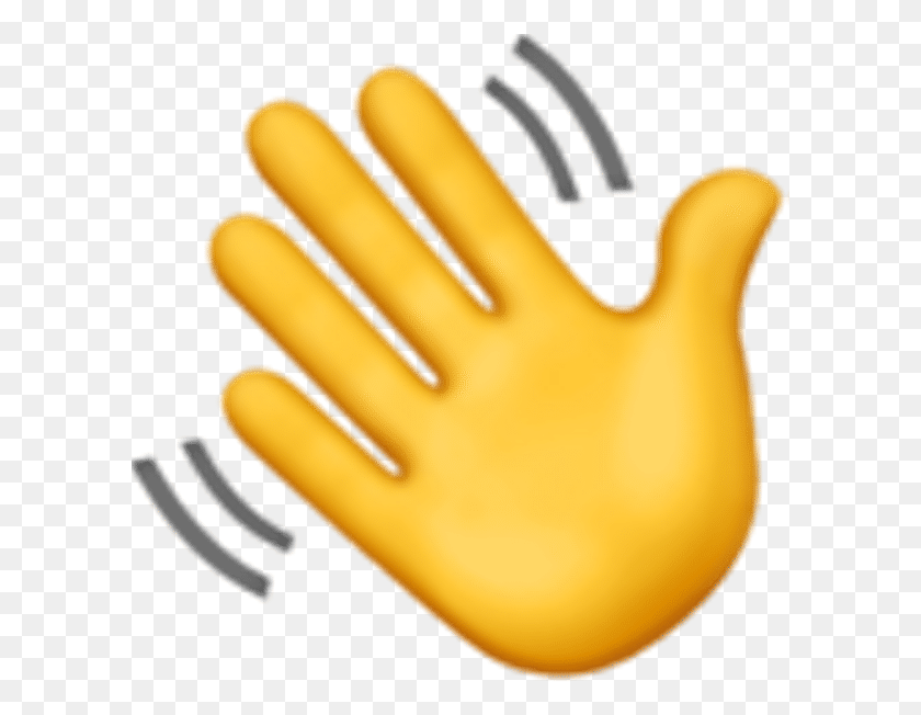 601x592 Hand Emoji Clipart Patience Waving Hand Apple Emoji, Clothing, Apparel, Glove HD PNG Download