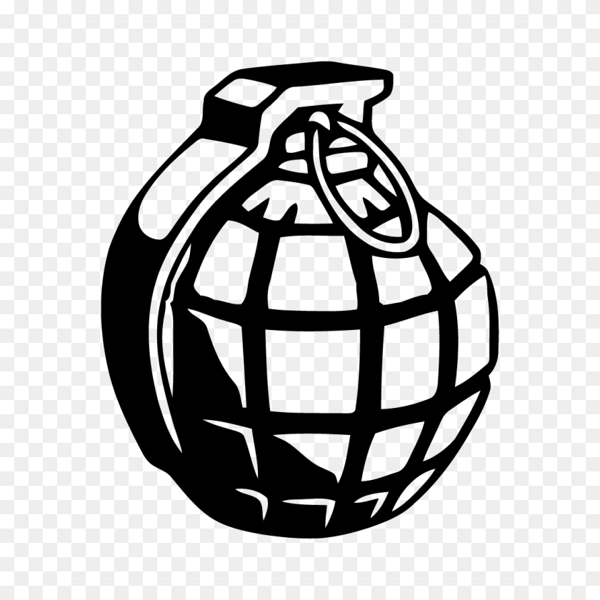 1051x1051 Hand Grenade Decal Style Grenade Bomb Drawing, Weapon, Weaponry HD PNG Download