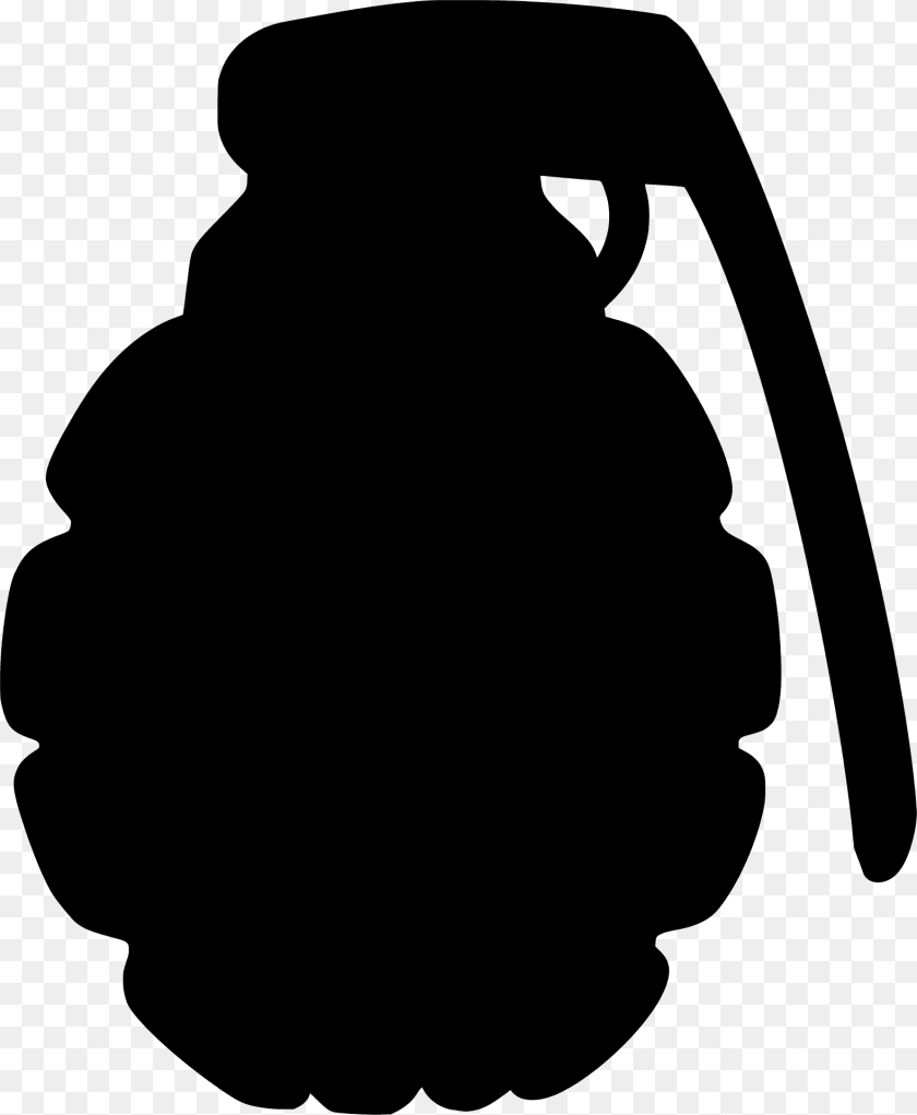 Hand Grenade Silhouette, Ammunition, Weapon, Clothing, Hoodie Sticker PNG