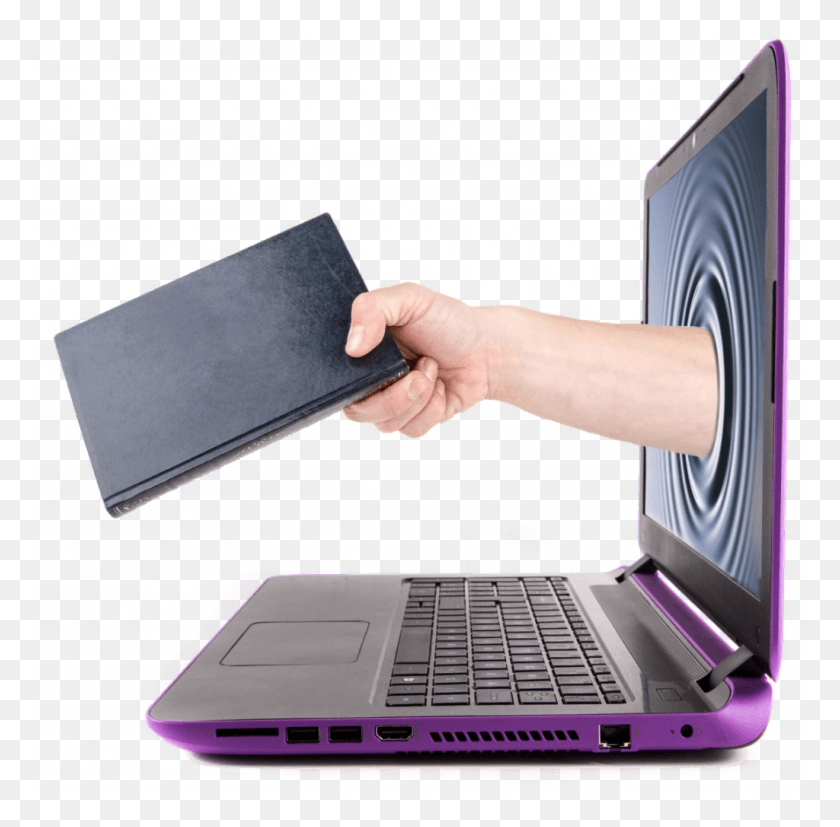 1024x1008 Hand Holding A Book Reaching Out Through A Computer Advantages Of Internet, Pc, Electronics, Laptop HD PNG Download