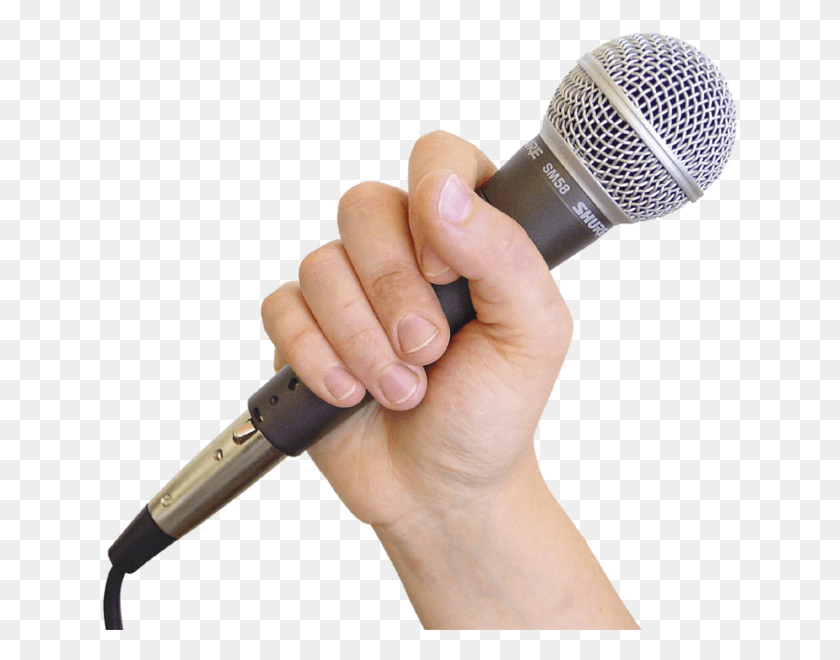 636x600 Hand Holding Mic Holding A Microphone, Person, Human, Electrical Device HD PNG Download