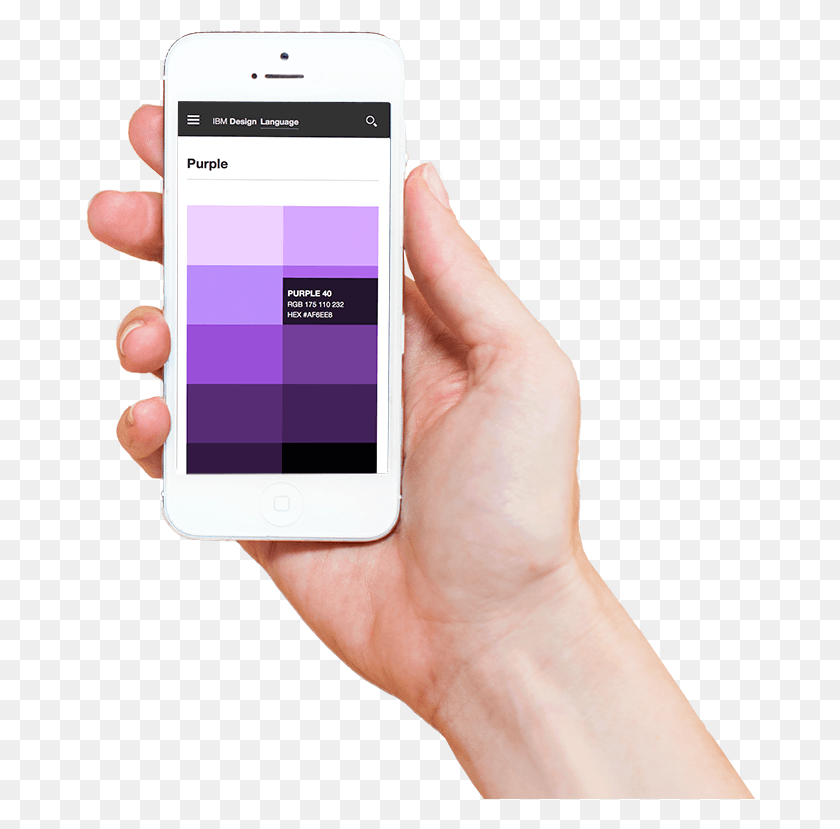 673x769 Hand Holding Mobile Phone With Ibm Design Color Swatchbook Mobile Design Language, Phone, Electronics, Cell Phone HD PNG Download