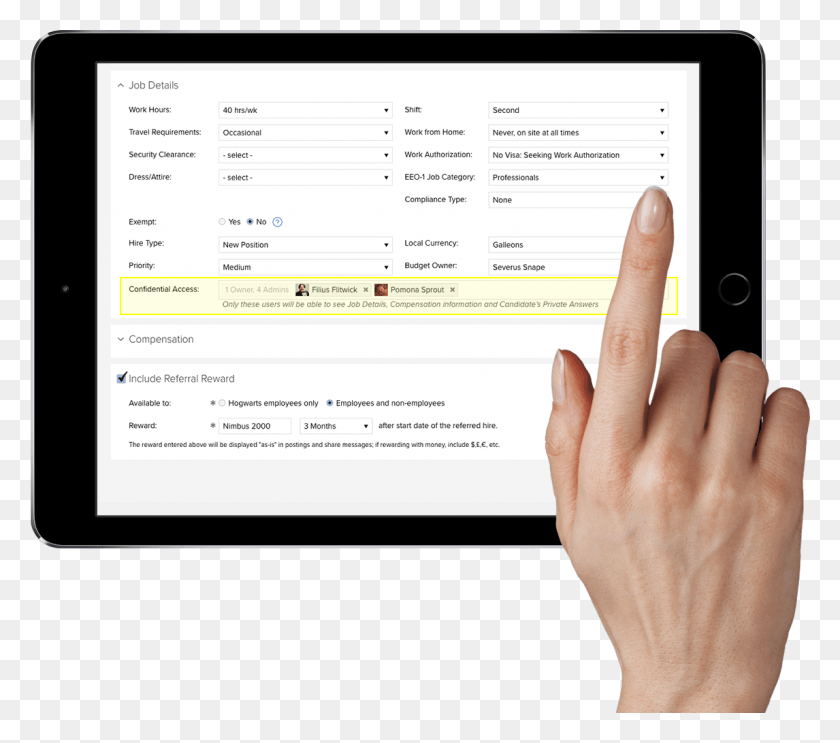 1146x1004 Hand On Tablet Using Job Details And Permissions, Person, Human, Computer HD PNG Download