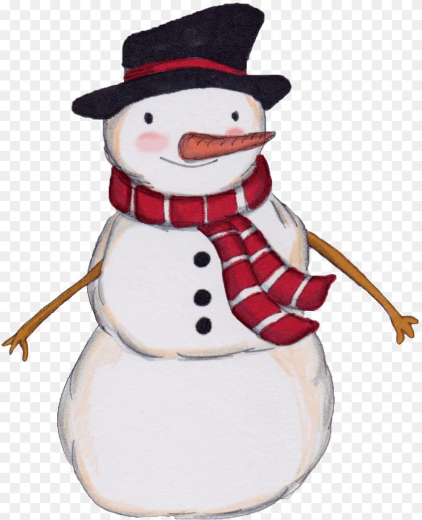 1003x1235 Hand Painted A Cute Little Snowman Portable Network Graphics, Nature, Outdoors, Snow, Winter Transparent PNG