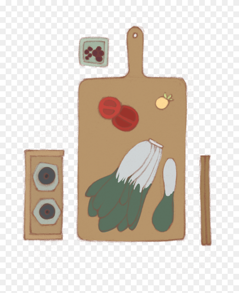 1171x1453 Hand Painted Chopping Board Chopsticks Condiments Paw, Bird, Animal HD PNG Download