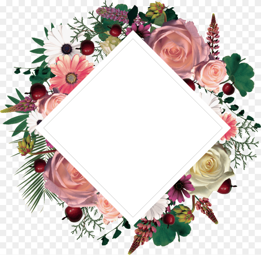 1024x1001 Hand Painted Colored Diamond Border Transparent Diamond Flower Boarder, Art, Floral Design, Graphics, Pattern PNG