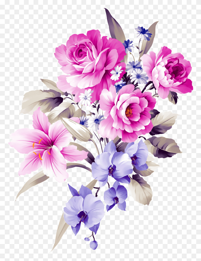 969x1281 Hand Painted Flowersflowersplant Dn Hoa Mu N, Graphics, Floral Design HD PNG Download