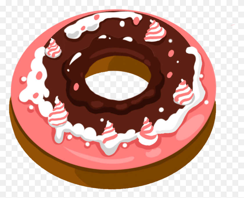 1700x1356 Hand Painted Food Desserts Donuts And Psd Pczek, Pastry, Dessert, Donut HD PNG Download