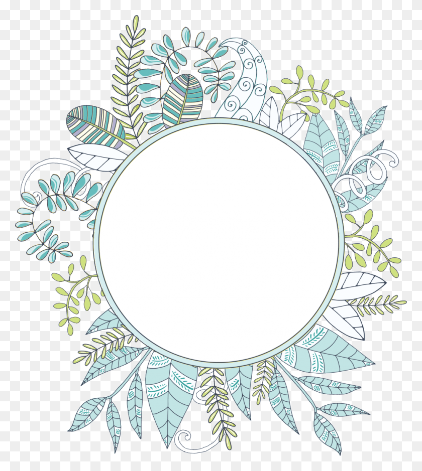 1024x1155 Hand Painted Linear Leaf Circle Transparent Portable Network Graphics, Pattern, Lace, Floral Design HD PNG Download