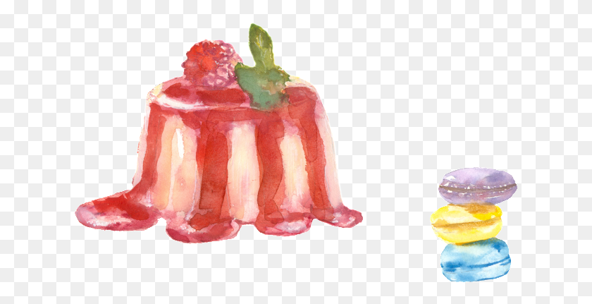 631x371 Рисованной Реалистичный Вкусный Десерт Прозрачный Детский Арт, Сладости, Еда, Кондитерские Изделия Png Скачать
