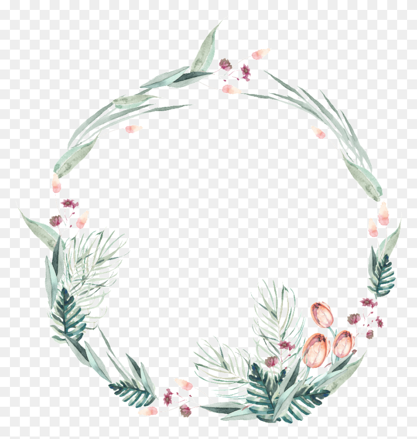 893x945 Hand Painted Retro Elegant Wreath Transparent Serving Tray, Bracelet, Jewelry, Accessories HD PNG Download