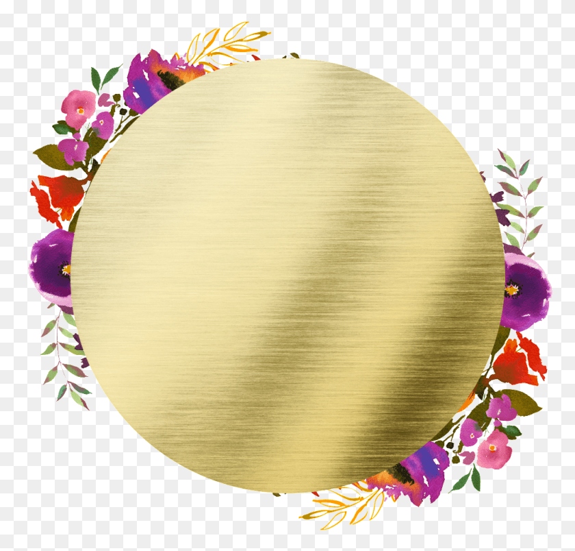 999x953 Hand Painted Round Frame Back Transparent Flower Wreath Clipart Transparent, Floral Design, Pattern, Graphics HD PNG Download