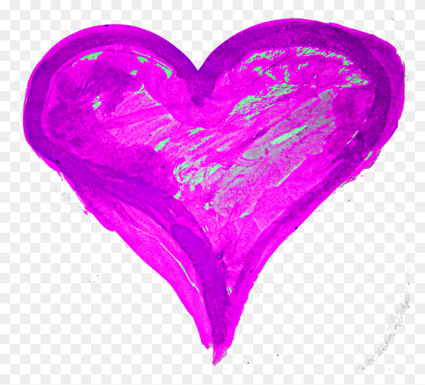 889x799 Hand Paintedwatercolor Heart Painting Heart, Purple HD PNG Download