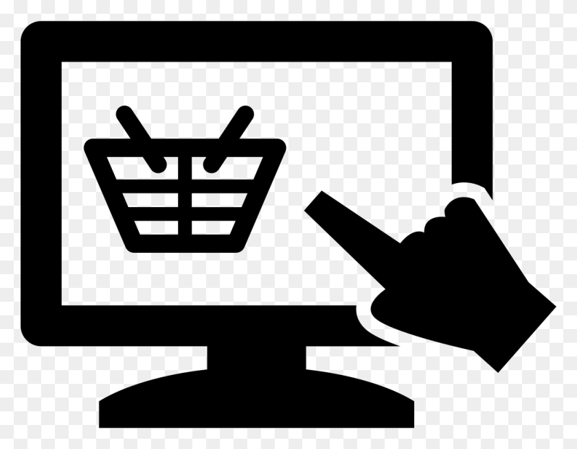 980x748 Hand Pointing On A Monitor Screen With A Shopping Basket Shopping Cart, Electronics, Computer HD PNG Download