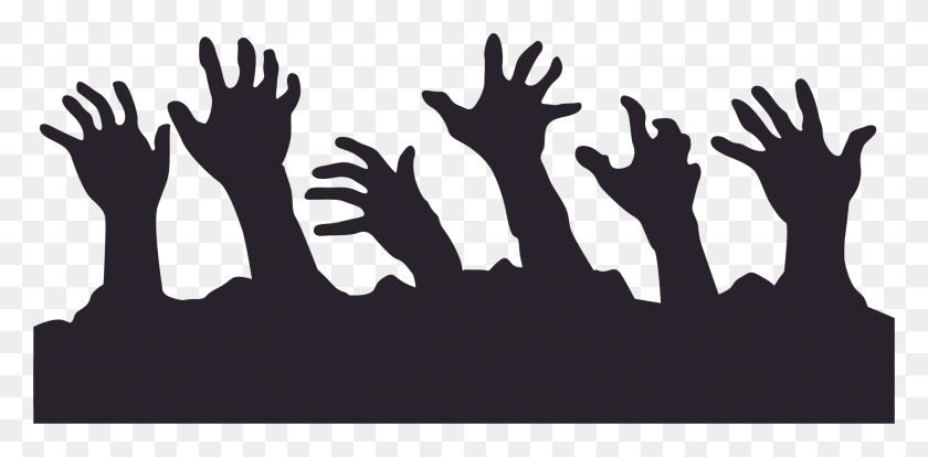 2009x912 Hand Vector Free, Stencil, Crowd HD PNG Download