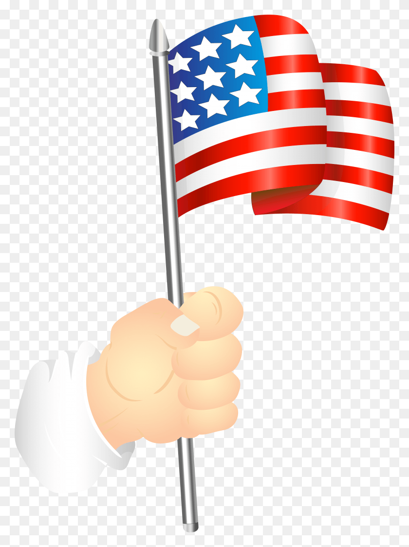 5729x7822 Hand With An American Flag Clip Art Image Hand With Us Flag, Flag, Symbol HD PNG Download
