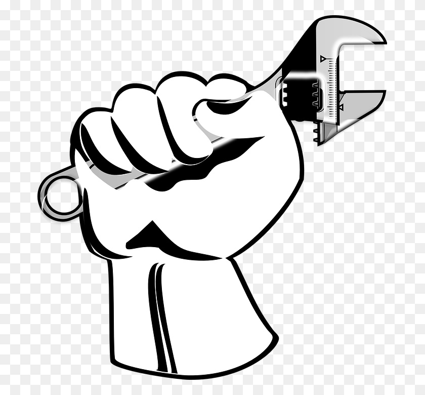 691x720 Hand Wrench Physics Moments In Everyday Life, Fist, Stencil HD PNG Download