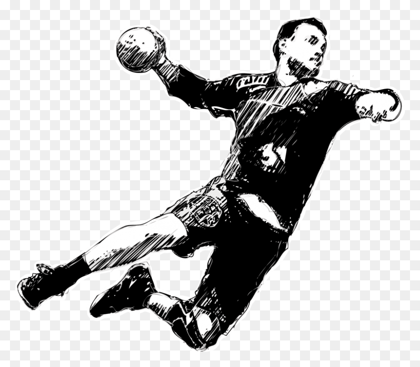 800x691 Handball Handball Illustration, Person, Human, Kicking HD PNG Download