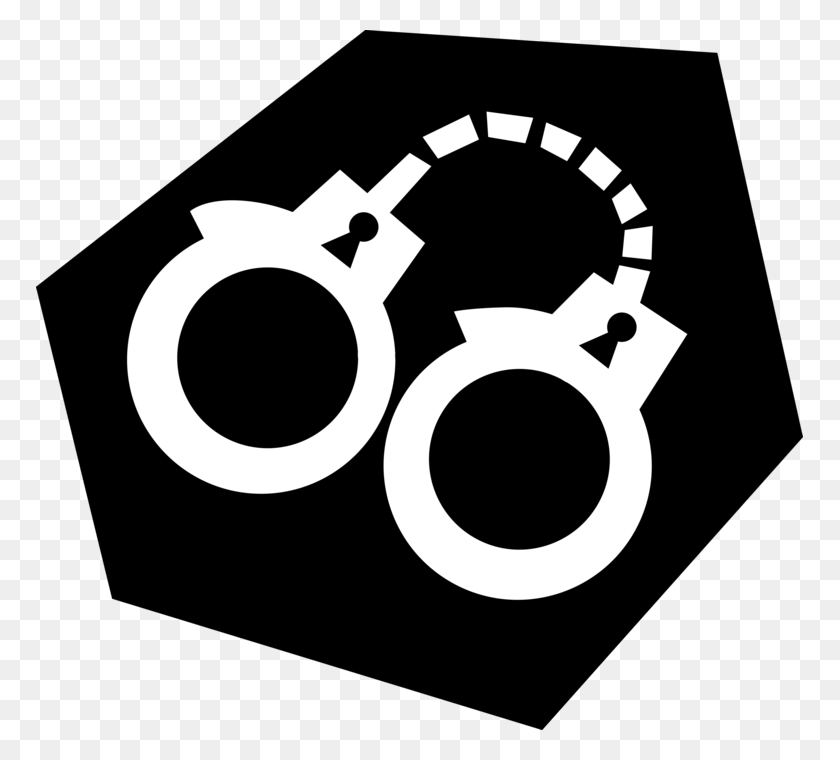 767x700 Handcuffs Physical Restraint Vector Image Illustration Circle, Accessories, Accessory, Stencil HD PNG Download