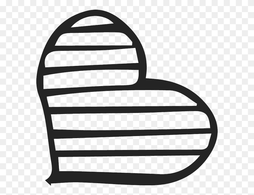 601x585 Handdrawn Striped Heart Stamp Striped Heart, Leisure Activities, Musical Instrument, Chair HD PNG Download