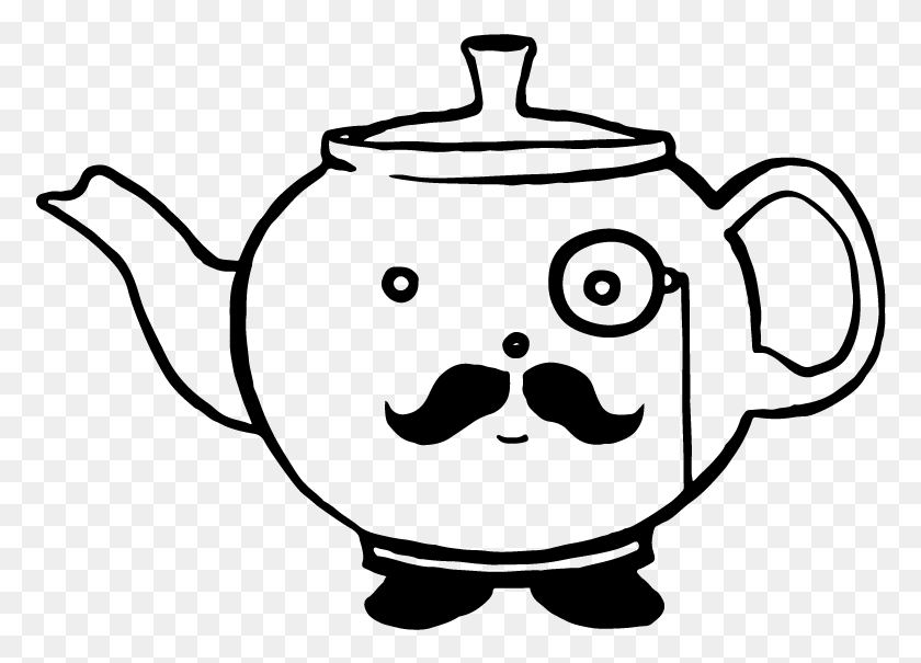 776x545 Handlebar Mustache At Getdrawings Com Free For Teapot With Face Clipart, Gray, World Of Warcraft HD PNG Download