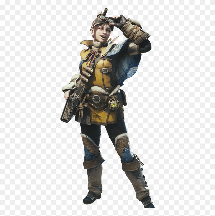 371x783 Handlers Are Experts In Intelligence Gathering Cooperating Guild Cross Armor Monster Hunter World, Clothing, Apparel, Person HD PNG Download