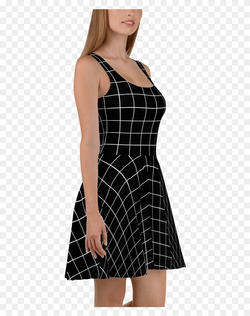 408x1001 Handmade Grid Skater Dress Dress, Person, Human, Plot HD PNG Download
