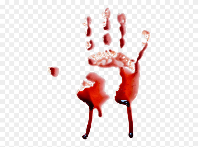 439x564 Handprint Clipart Blood Blood Hand, Food, Plant, Plot HD PNG Download