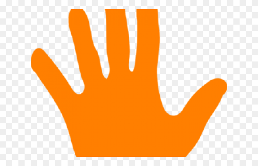 640x480 Handprint Clipart Colored Orange Hand Clipart, Clothing, Apparel, Glove HD PNG Download