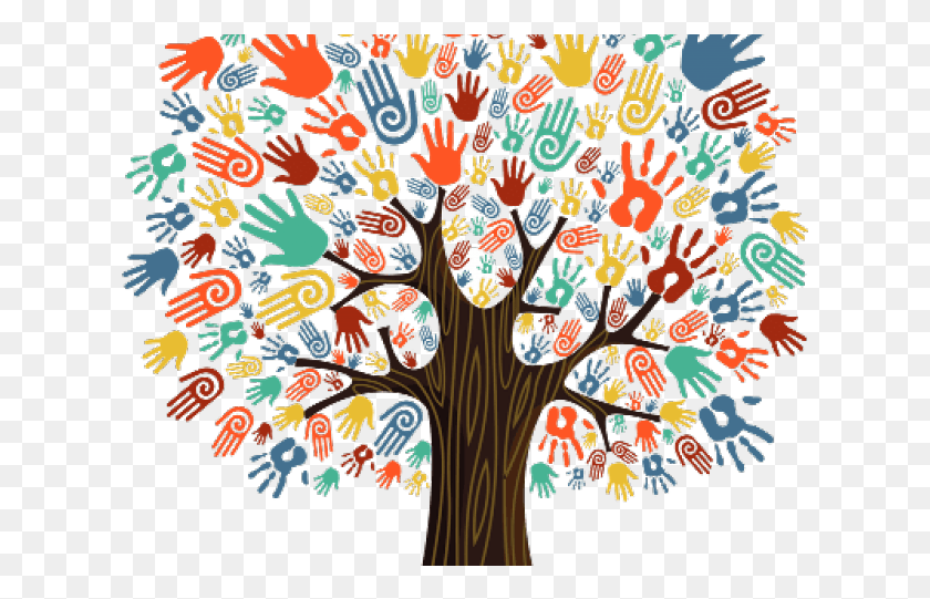 621x481 Handprint Clipart Handprint Tree Together We Can Make A Difference, Doodle HD PNG Download