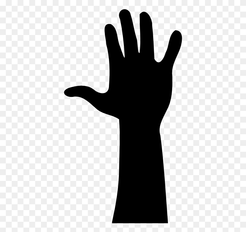 405x735 Отпечаток Руки Клипарт Силуэт Картинки Поднятой Рукой, Серый, Мир Варкрафта Png Скачать