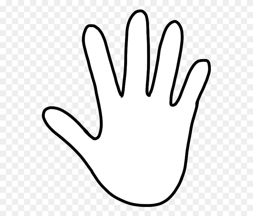 563x657 Handprint Outline Hand Outline Hands Templates And White Hand Clipart, Clothing, Apparel, Glove HD PNG Download