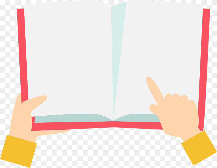 Hands Are Holding A Book Clipart, Person, Reading, Publication, Page Sticker PNG
