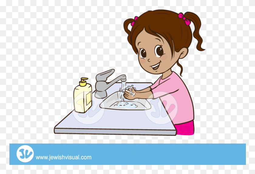 843x556 Hands Step Ile Clipart Girl Washing Hands, Person, Human, Female HD PNG Download