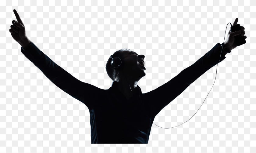 1050x595 Hands Up Headphones Person With Headphones On, Sleeve, Clothing, Apparel HD PNG Download