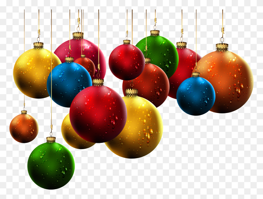 6140x4525 Hanging Christmas Balls Clip Hanging Christmas Decorations HD PNG Download