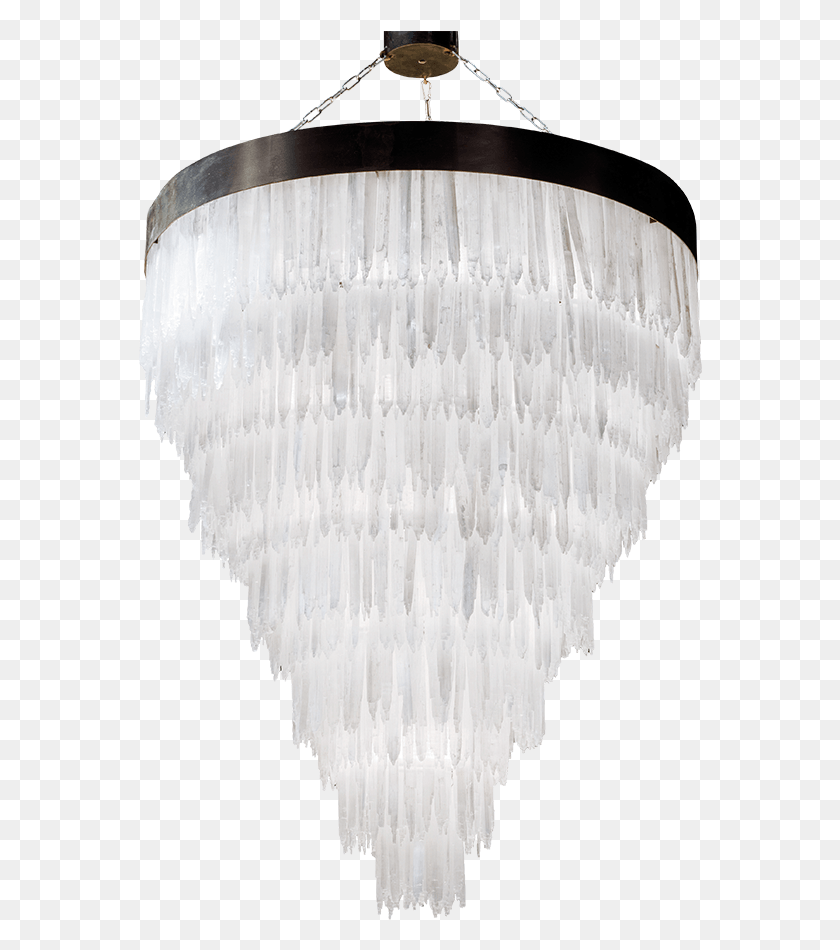 564x890 Hanging Lamp Selenite Chandelier Large In Darkened Ceiling Fixture, Crystal, Ceiling Light HD PNG Download