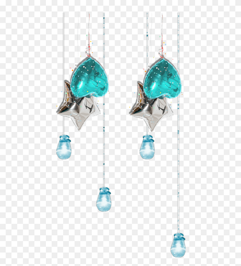 454x867 Hanging Lamps Balloon Blue Border Earrings, Clothing, Apparel, Crystal HD PNG Download