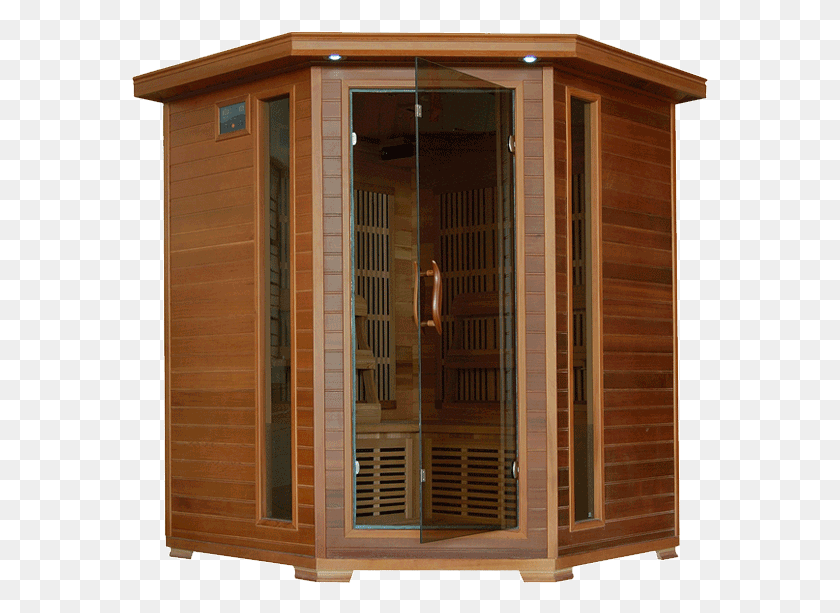 577x553 Hanko 4 Person Cedar Amp Carbon Infrared Sauna Room Radiant Person Cedar Infrared Sauna, Toolshed, Door, Furniture HD PNG Download
